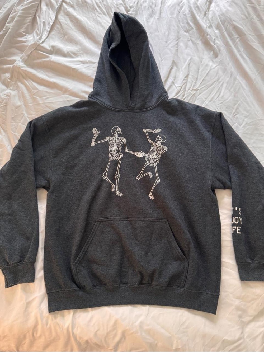 PacSun Desert Dreamer charcoal grey dancing skeletons hoodie - Size L